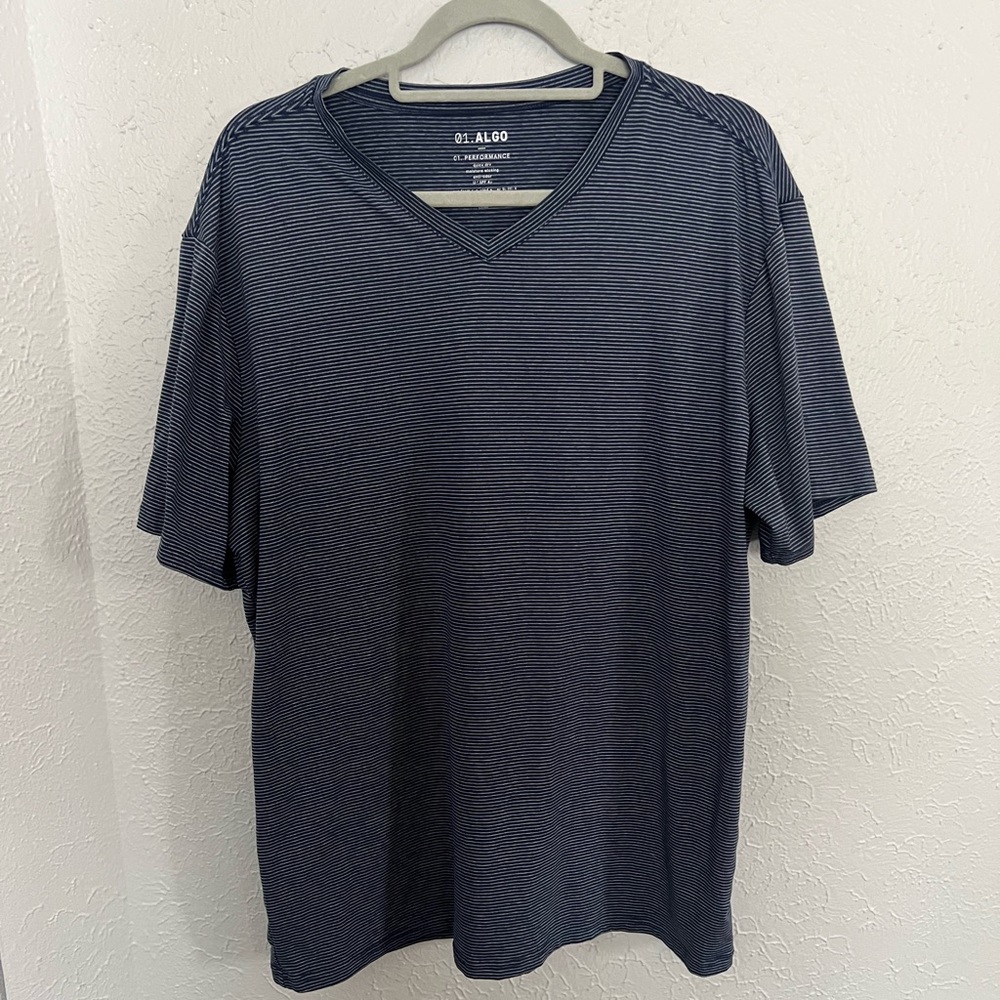Algo Performance Men’s Striped V Neck T Shirt XL